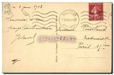 Beaulieu-sur-Mer - Widok z punktu Saint-Hospice — Wydawnictwo 'La Cigogne' nr 106 — Rewers
