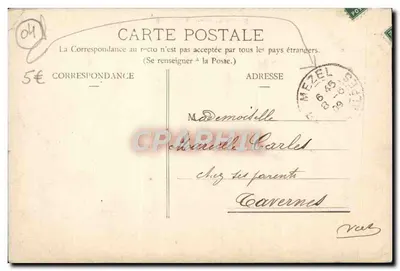 Digne - La Clue de Chabrières — widok doliny z mostem i pieszym — wydawca Cattiaux, n° 13 — Rewers