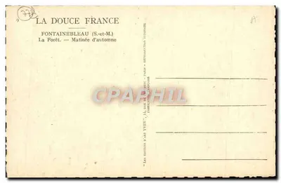 Fontainebleau (S.-et-M.) — Het Bos — Herfstochtend — De Zachte Frankrijk — Achterkant