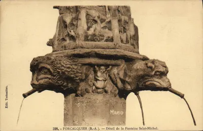 Forcalquier (B.A.) — Detalhe da Fonte São Miguel — Ed. Testanier