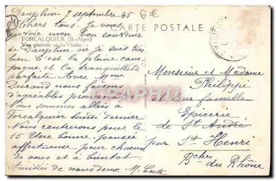 Forcalquier (Alpes-de-Haute-Provence) — visão geral e o viaduto — editor não visível — Verso