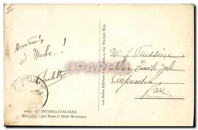 Balzi Rossi — Eingang zum Hafen und Blick auf den Felsen — B.E.F. — Rückseite