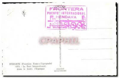 Hendaya — Ponte Internacional Franco-Espanhola — Cop — Verso
