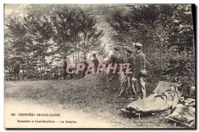 Frontière Franco-Suisse — Douaniers et Contrebandiers — La Surprise — F. Michaux, éditeur Bellegarde