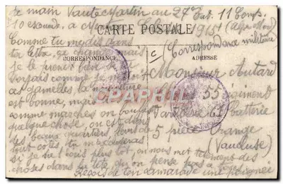 Menton — Inspektion von Waren bei den französischen Zollbehörden — LL. Selecta — Rückseite