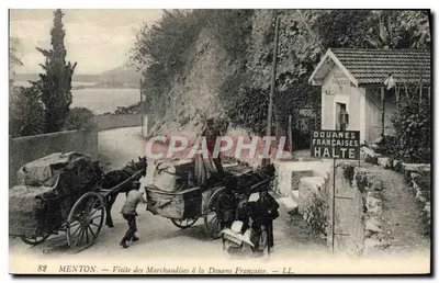 Menton — Visite des Marchandises à la Douane Française — LL.