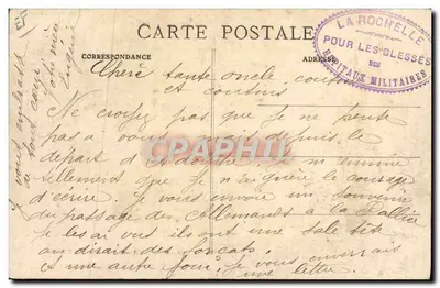La Pallice — Embarque dos Prisioneiros Alemães para a Ilha de Ré (15 Setembro 1914) — R. Hergevin, editor, 60, Rue des Mergiers — Verso