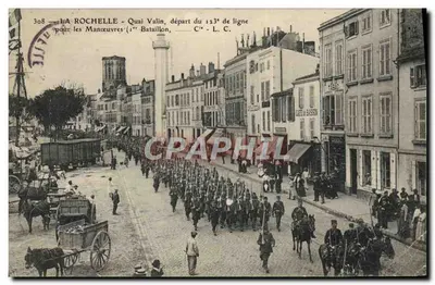 Bilhete postal antigo Bagne Bagnard La Rochelle Quai Valin Depart do 123eme de linha para as manobras