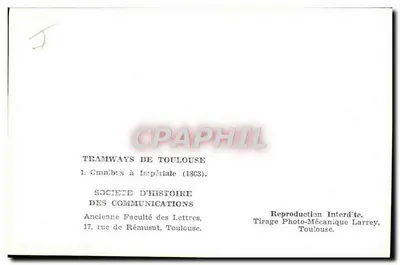 Tramwaj imperyjski — Tuluzo — Towarzystwo Historii Komunikacji — Rewers