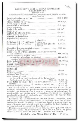 Lokomotywa 282 z pojedynczą ekspansją — S.N.C.F., seria 18 — opis techniczny — wydawca S.N.C.F. — Rewers