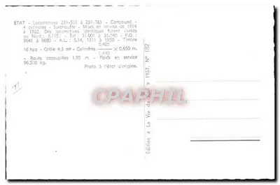 Locomotora 231-716 — Compound — N.º 182 — Reverso
