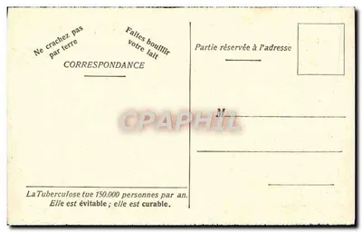 Bambini che giocano in un ruscello — Société de Préservation contre la Tuberculose, Parigi — 33, Rue Lafayette — Verso