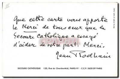 Secours Catholique — Henri Fauvre — editor não visível — Verso