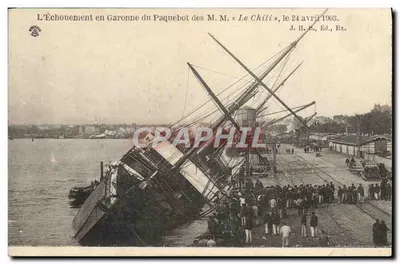Échouement du paquebot M.M. « Le Chili » — Garonne, 24 avril 1903 — J. H. R., Éd., Bx.