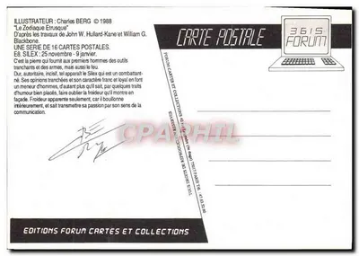 Silex — Zodiak Etrusków — Wydawnictwo Forum Cartes et Collections — Rewers