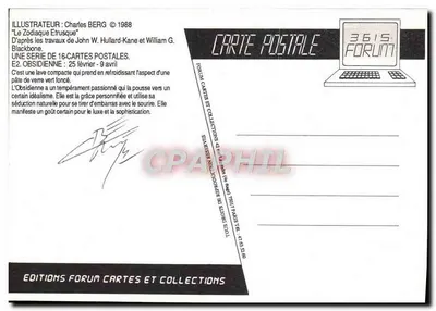 Obsidiana — Idealismo & Graça — Éditions Forum Cartes et Collections — Verso