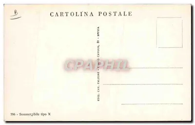 Submarino tipo X — Cavour — editor Falzone, Spezia — Verso