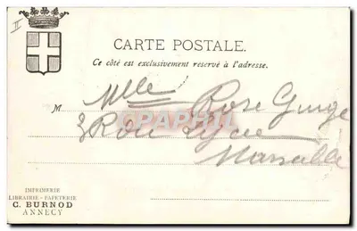 Annecy, le théâtre et canal du Vassé — Pittier, phot.-édit., Annecy, n° 348 — Achterkant