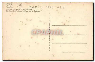 La Grande Fontaine — Place de la Rotonde — HelioGravure Chibier Macor — Verso