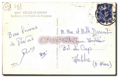 Desfiles de Ruoms — A Estrada e o Rochedo de Sampson — Edição « La Cigogne » — Verso