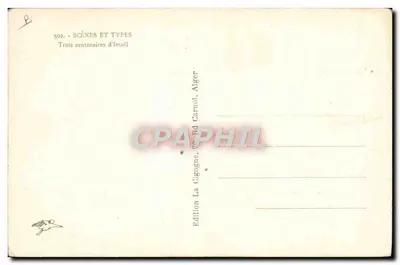 Tres centenarios de Israel — Escenas y Tipos — Edición La Cigogne, Argel — Reverso