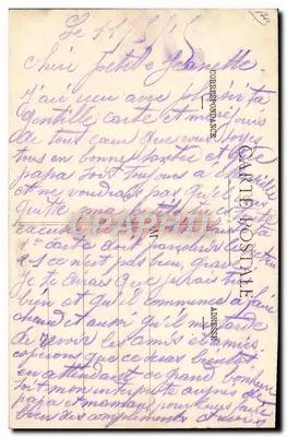 Lunéville — Entrada de la Sinagoga incendiada por los alemanes el 25 de Agosto de 1914 — Quantin, lit. - Cliché Dister — Reverso
