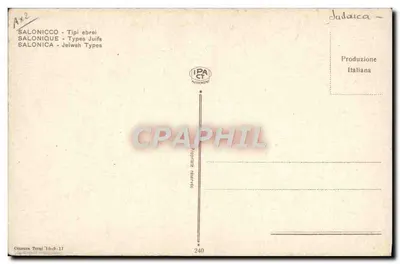Dos hombres judíos en Salónica — Tarjeta postal antigua n°240 — editor IPA CT — Reverso