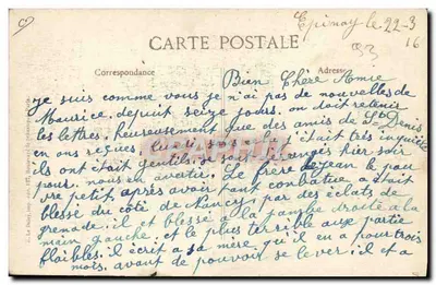 Explosión de Saint-Denis, 6 Marzo 1916 — Visé, París — Reverso