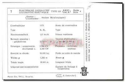 Elektryczna lokomotywa typu 123 — Ateliers Métallurgiques — Série 4 — Rewers