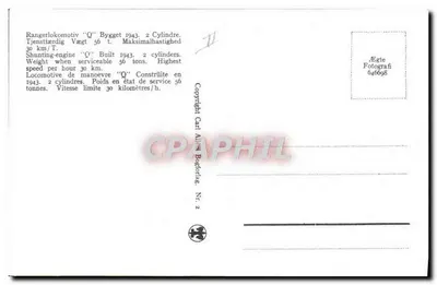 Locomotywa manewrowa "Q" — z 1943 roku — Egte Fotografi 646698 — Rewers