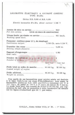 Locomotiva elétrica BB-8105 — Série B.B. 8.000 — S.N.C.F. — Verso