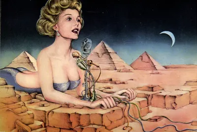 Sphynx — Sujet fantastique avec pyramides — par J. Lagarrigue