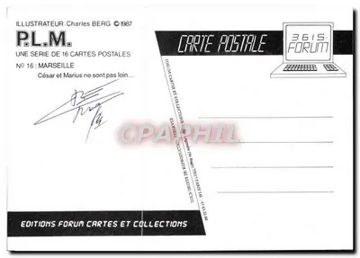 Marsylija — Ilustracja Charlesa Berga — seria P.L.M. n°16 — Rewers