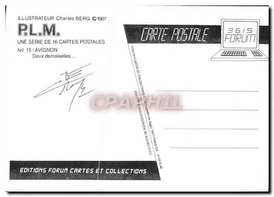 Avignon — Dos damas — P.L.M. n°15 — Reverso