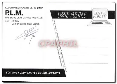 Le Puy — Z nitki w igle (Saint-Michel) — P.L.M. n°11, Éditions Forum Cartes et Collections — Rewers