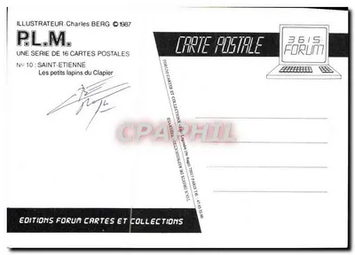 Saint-Étienne — PLM — Illustration von Charles Berg — Éditions Forum Cartes et Collections, n°10 — Rückseite