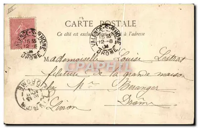 Valence - A Gendarmeria — Lib. J. Grob, édit. Valence, n°16 — Verso