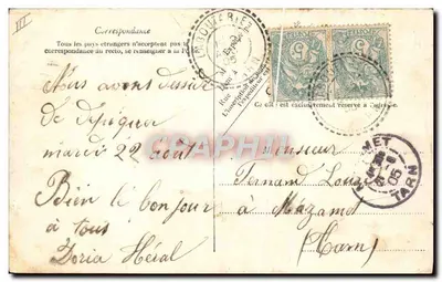 Toulouse A Gendarmeria — Gendarmeria Nacional — L. L. Toulouse No. 20 — Verso