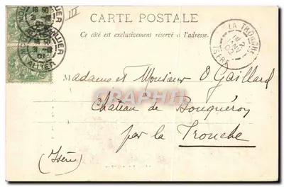Moulin, 31 Xbr 1901 — Pałac dawnego zamku — Martial Place, wyd. Moulin — Rewers