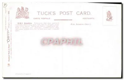 H.M.S. Ramillies — boceto naval — Tuck & Son, serie 8078 — Reverso