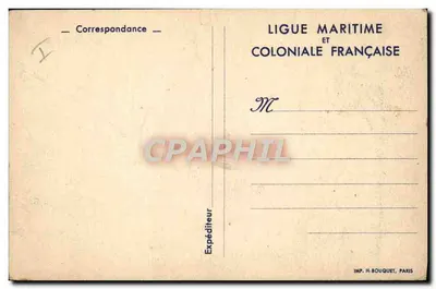 O "DUNKERQUE" e o "STRASBOURG" — ilustração de L. Kaffner — Ligue Maritime e Coloniale Francesa — Verso