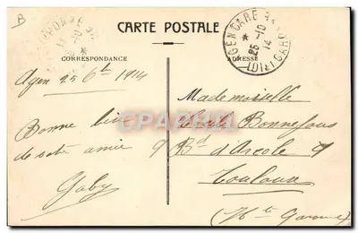 Agen - Teatro Ducourneau — inaugurato il 30 aprile 1908 — Sala della Depêche — Verso