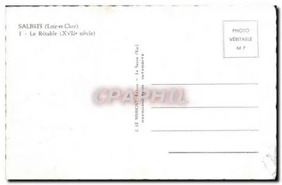 Salbris (Loir-et-Cher) — O Retábulo (século XVII) — J. LE MARIGNY, Editor (Var) — Verso