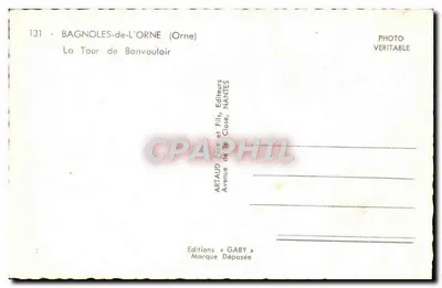Bagnolès-de-l'Orne — La Tour de Bonvouloir — Wydawnictwo Gaby — Rewers