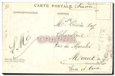 Heer-Agimont — Vagabond accueilli à la frontière par les gendarmes français — Edit. Ch. Piron, Liège, pour les Blocs Terpi, N° 253 — Verso