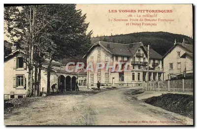 La Schlucht - Le Nouveau Poste de Douane Française et l'Hôtel Français — Photo Hommeyer et Ekret, Epinal