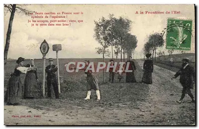 Fronteira do Leste — Mulheres e soldado na fronteira — Placere, fot. J. dit. Nancy