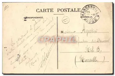 Bilhete postal antigo Alfândega Nossos Alfandegários Uma prisão de contrabandistas — Verso