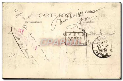 Bilhete postal antigo Bombeiros Sapadores A tempestade do dia 15 de junho em Paris Deslizamento na esquina da rue de la Boétie e do faubourg Saint Honore — Verso