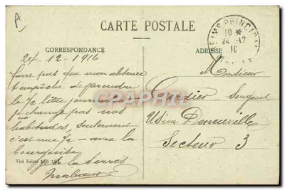 Reims — Daños en el Hospital Civil después de los bombardeos alemanes en 1916 — Colección G. Dubais — Reverso